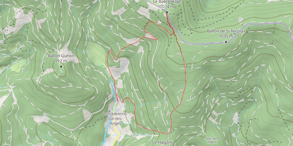 Carte de l'itinéraire :  Le Baerenkopf