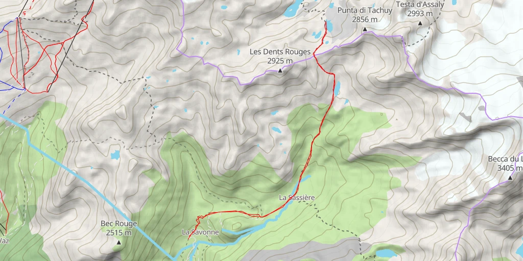 Carte de l'itinéraire :  La Thuile