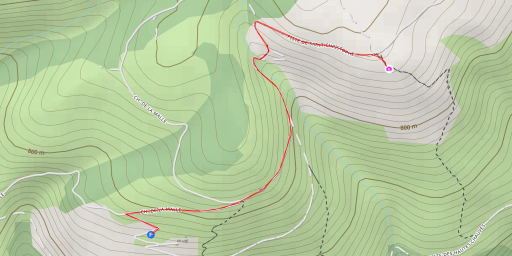 Map of the trail for Piste de Saint-Christophe