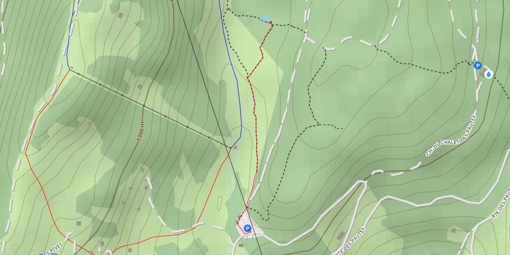 Carte de l'itinéraire :  Les Tenasses - Route de Lally