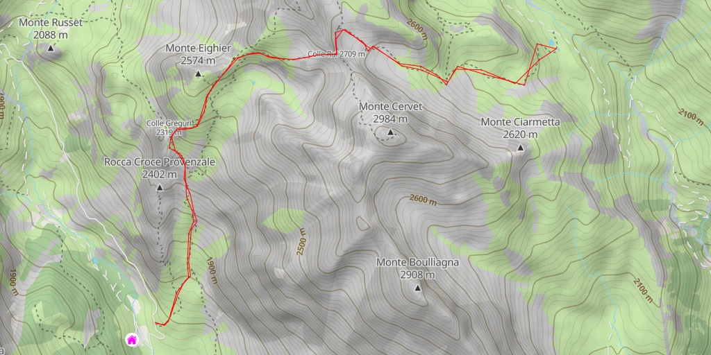 Map of the trail for Grange Mirone