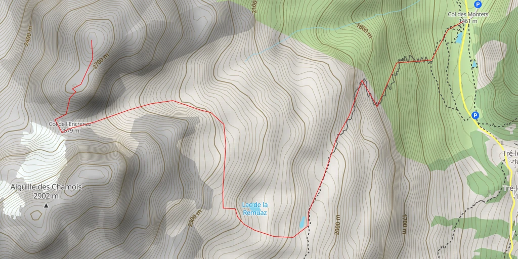 Map of the trail for Aiguille Morris Traversée Col d'Encrenaz>Aig Morris>Aig de Mesure