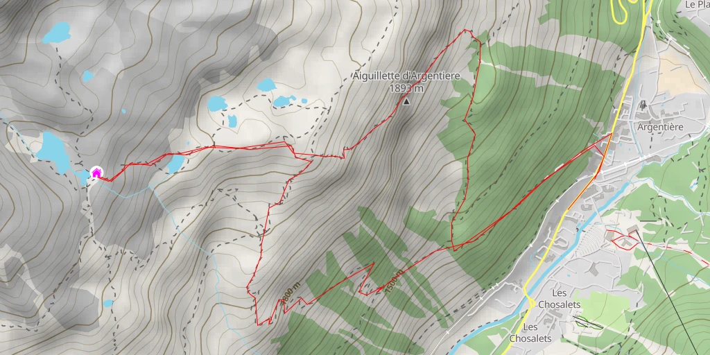 Map of the trail for Refuge du Lac Blanc