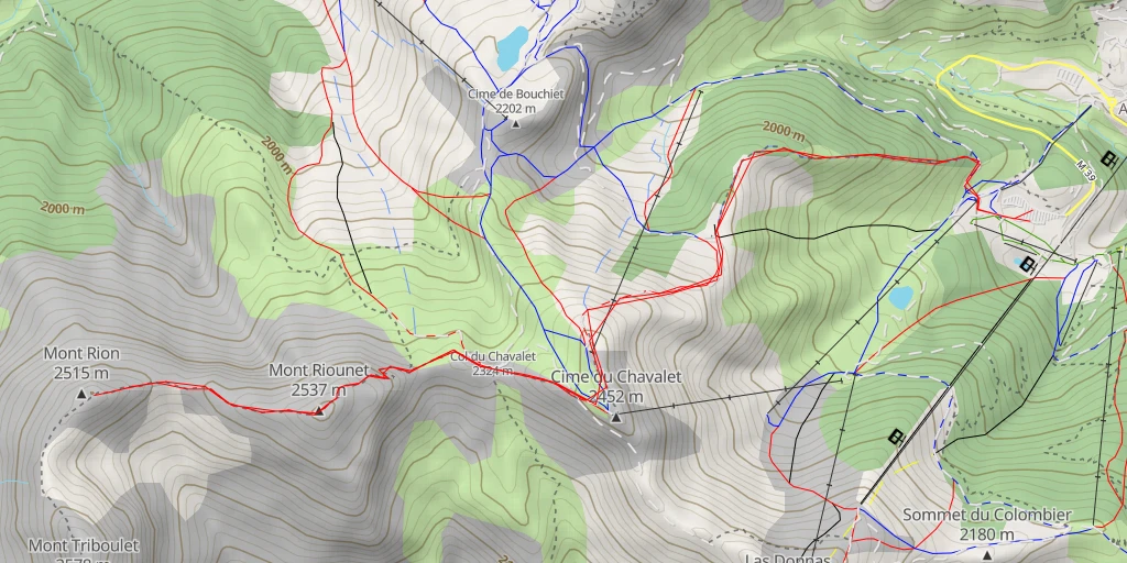 Map of the trail for Mont Rion