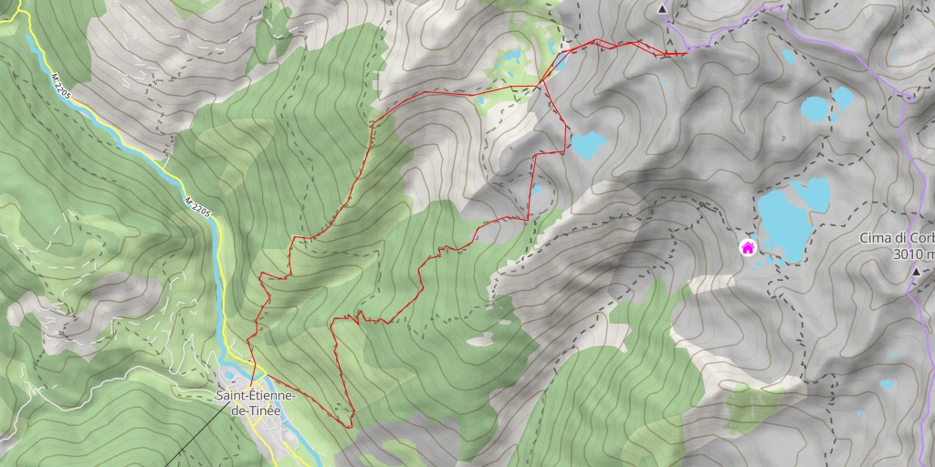 Map of the trail for Mont Ténibre / Monte Tenibres