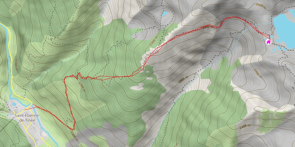 Map of the trail for Refuge de Rabuons