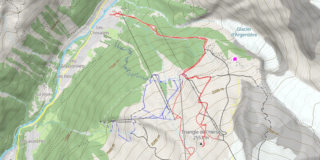 Map of the trail for Triangle de l'Herse