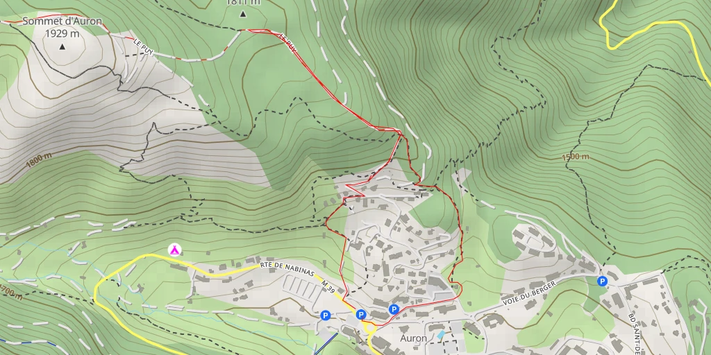 Map of the trail for Puy d'Auron