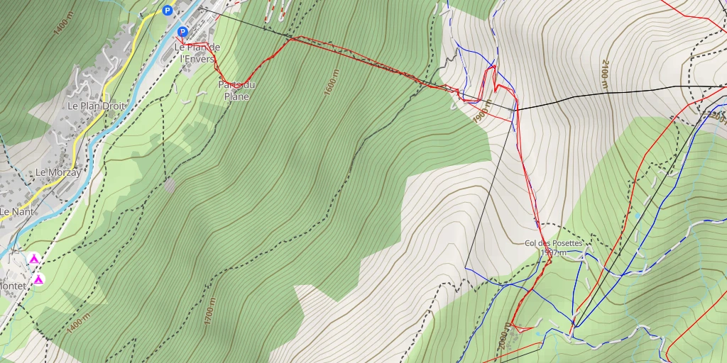 Carte de l'itinéraire :  Aiguillette - Les Cerfs