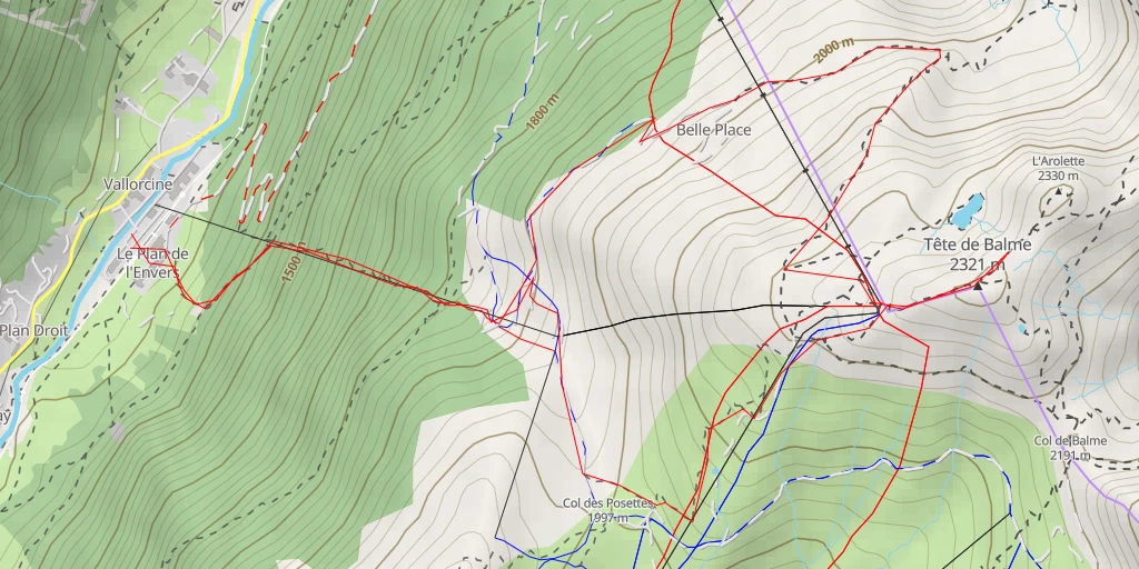 Map of the trail for Cretton d'en Haut