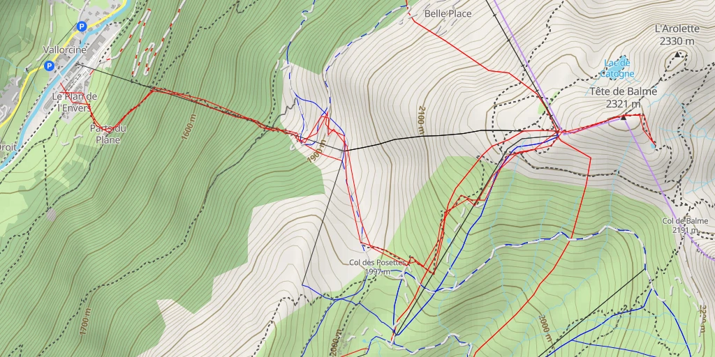 Map of the trail for S 3 F 1891 - Cretton d'en Haut