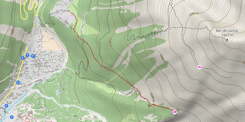 Carte de l'itinéraire :  Chemin de la Glacière