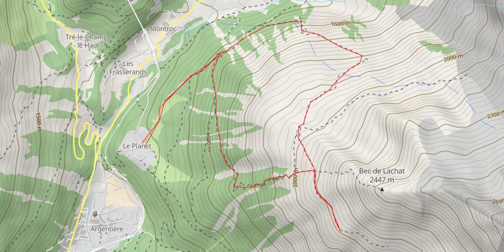 Map of the trail for Chemin de la Glacière