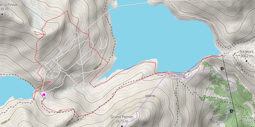 Map of the trail for Œil de Bœuf Par la Tête à Lugon et le Glacier de la Fenive