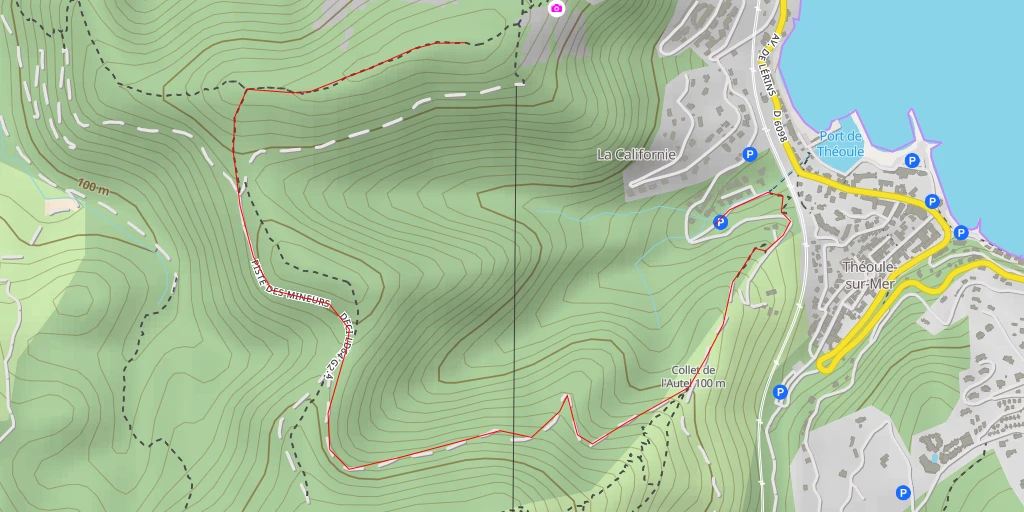 Map of the trail for Mont de Théoule