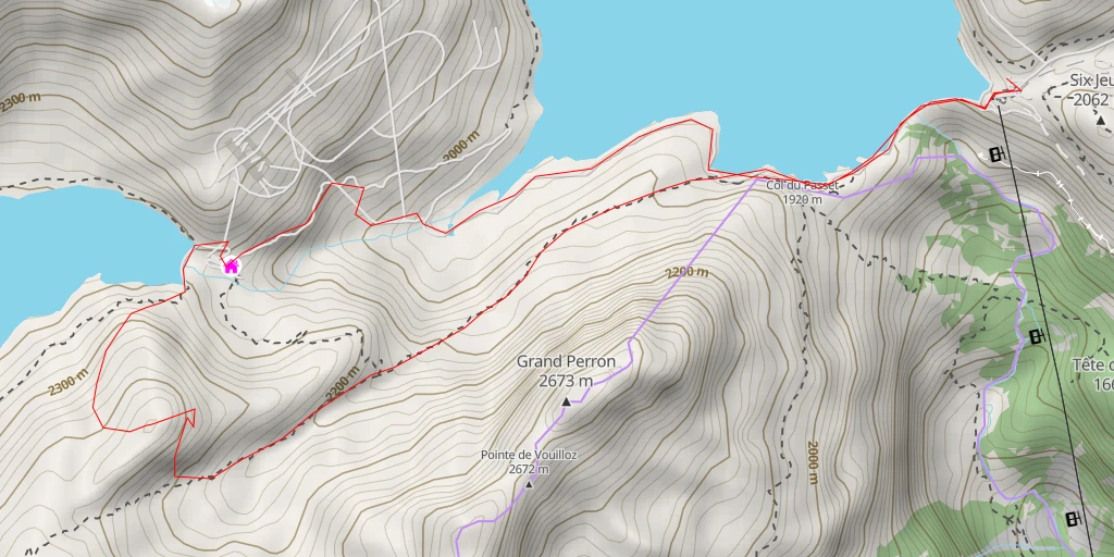 Map of the trail for La Veudale Golden Pillar