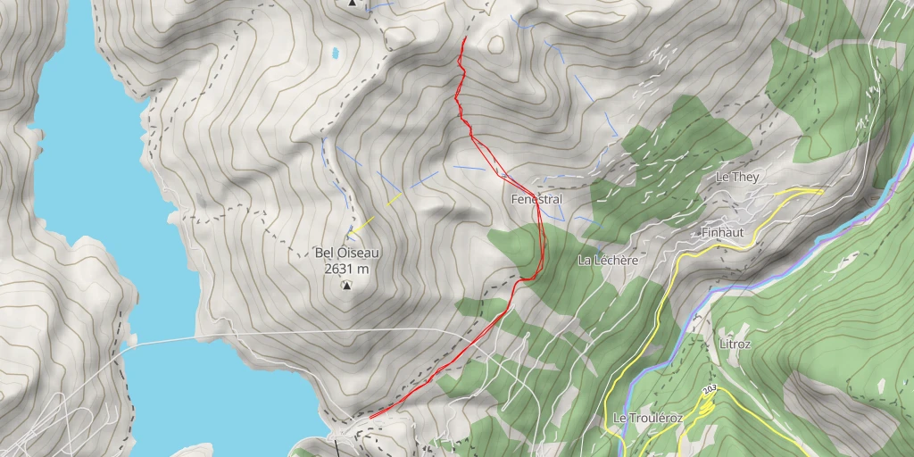 Carte de l'itinéraire :  Dent de Fenestral