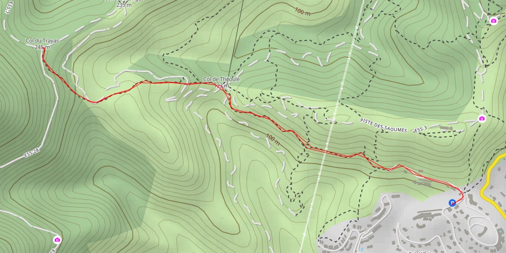 Map of the trail for Col du Trayas