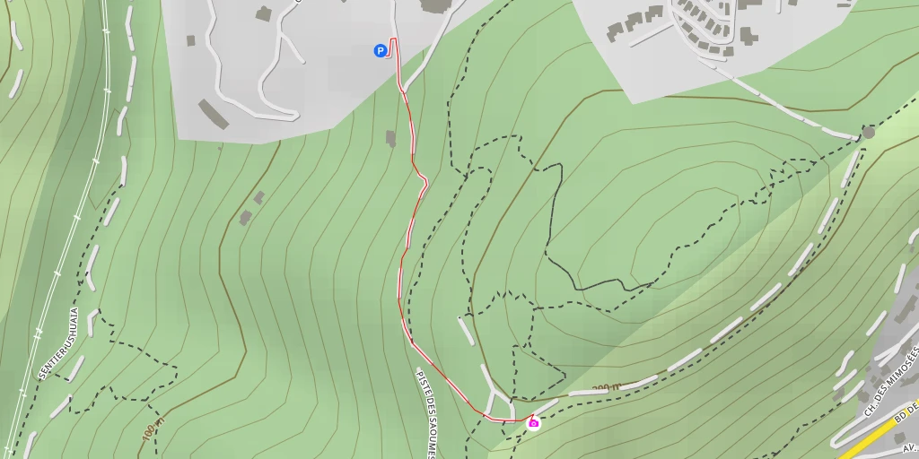 Map of the trail for Piste des Saoumes