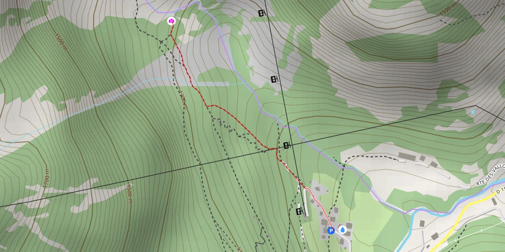 Map of the trail for Cascade de Barberine