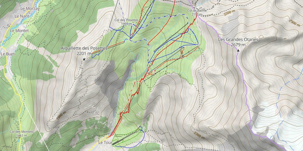 Carte de l'itinéraire :  Chalet du Col de Balme