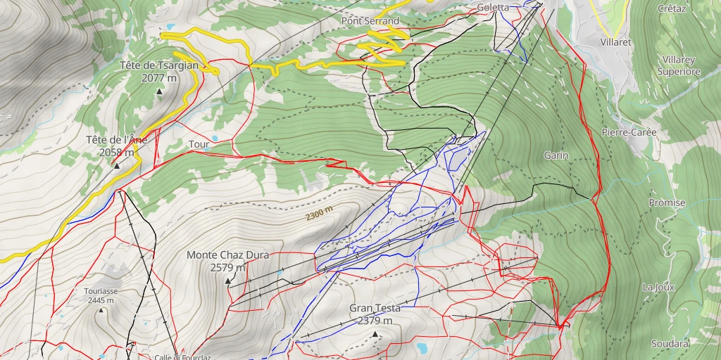 Map of the trail for Tête de l'Âne