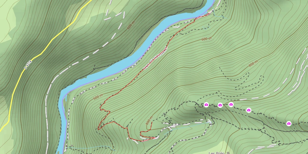 Map of the trail for Sentier du Theusseret