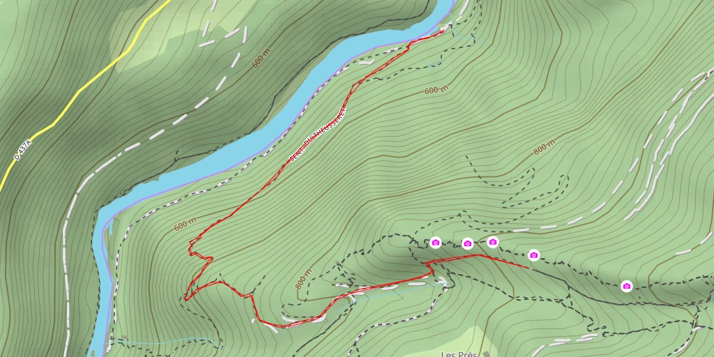 Carte de l'itinéraire :  L'arête des Sommêtres