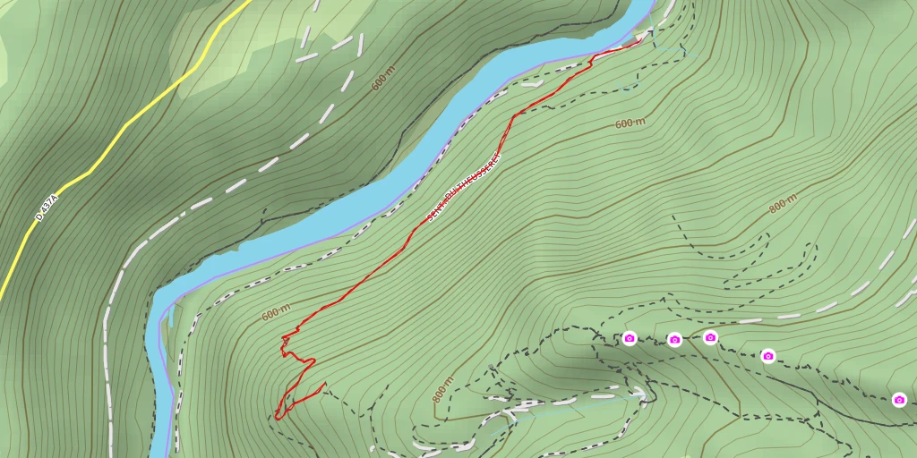 Carte de l'itinéraire :  Sentier de Theusseret