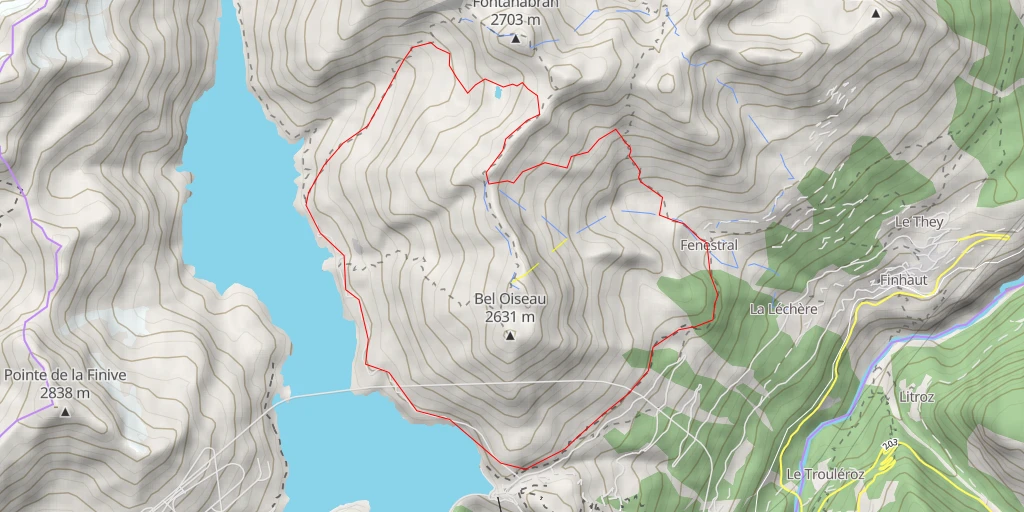 Map of the trail for  Tour du Bel Oiseau par les Rochers Rouges