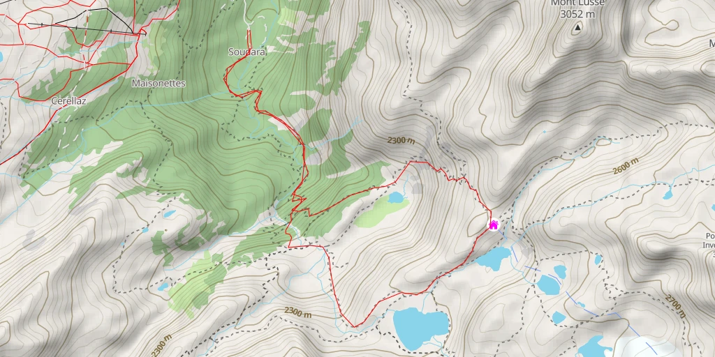 Map of the trail for Rifugio Deffeyes (C.A.I.)