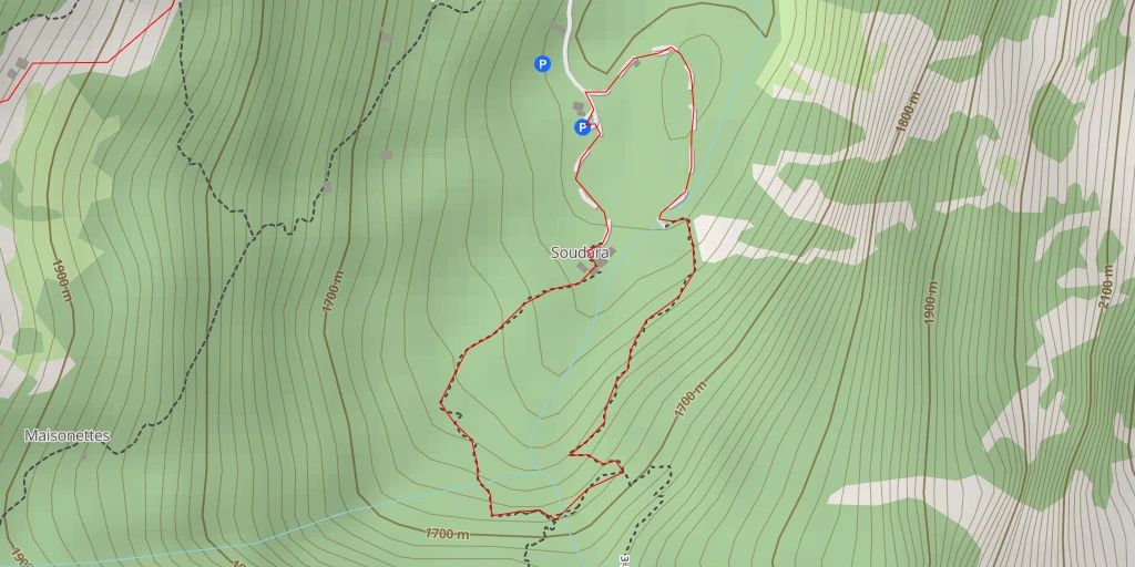 Map of the trail for Prima Cascata del Rutor