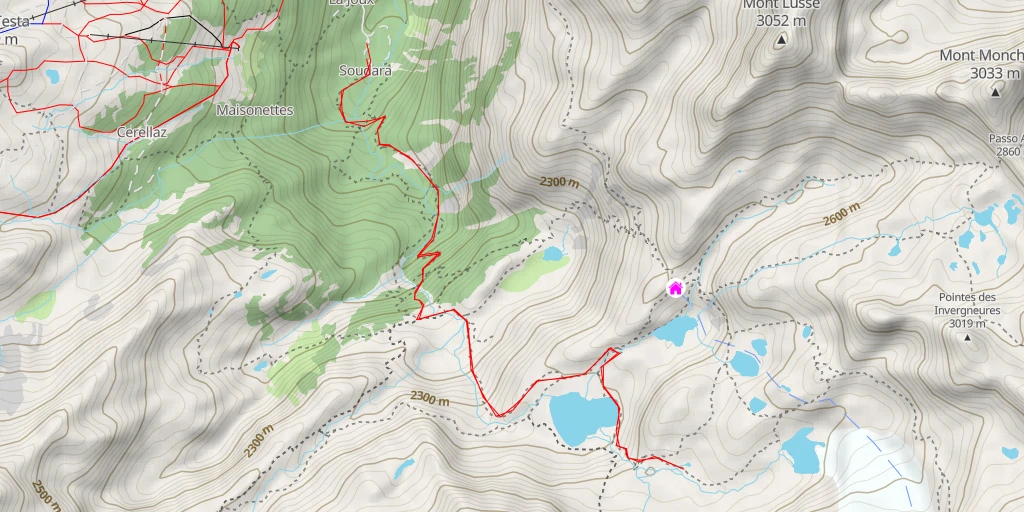 Map of the trail for Ponte tibetano - Ponte tibetano