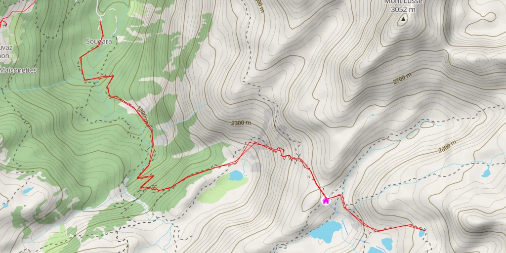 Map of the trail for Lago nella Roccia