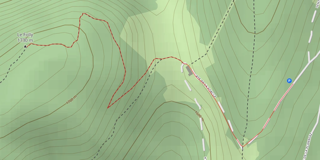 Map of the trail for Le Folly