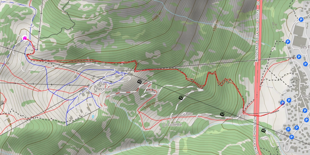 Map of the trail for Rifugio Le Randonneur