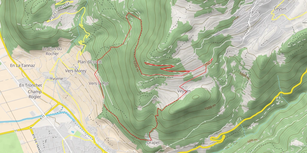 Carte de l'itinéraire :  Nid d'Aigle