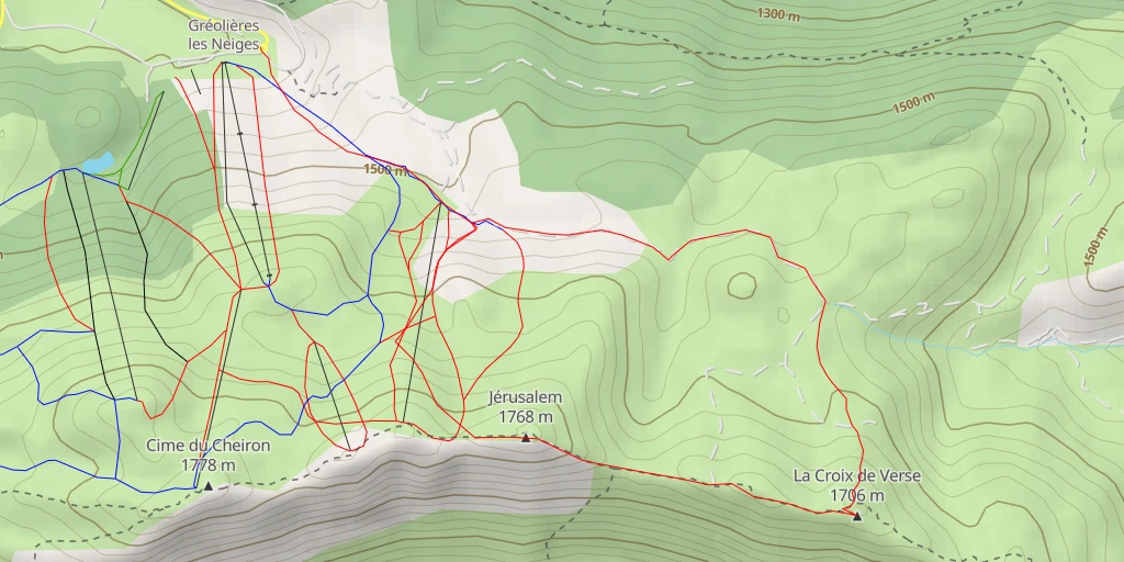 Map of the trail for La Croix de Verse