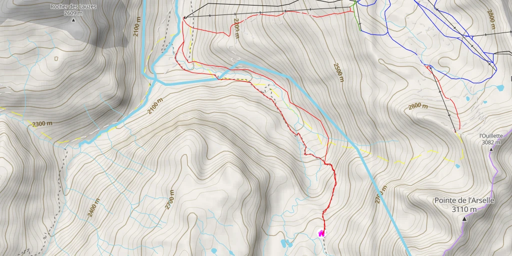 Map of the trail for Refuge du Fond des Fours