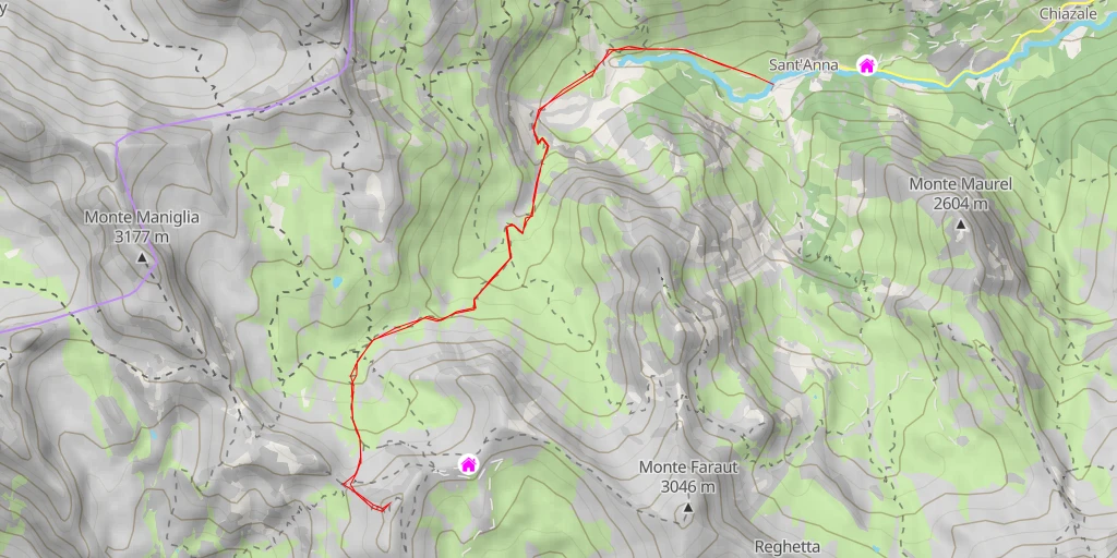 Map of the trail for Monte Bellino