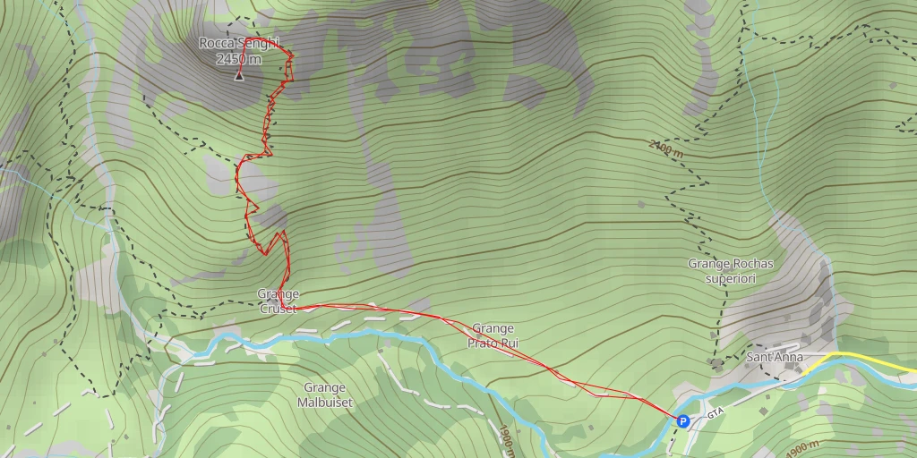 Map of the trail for Rocca Senghi