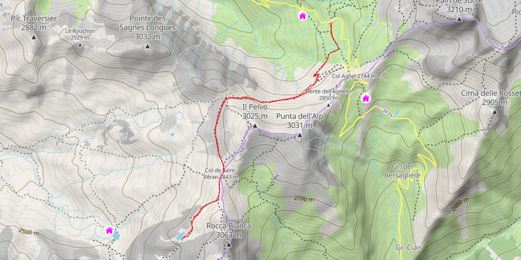 Carte de l'itinéraire :  Lac Blanchet Supérieur