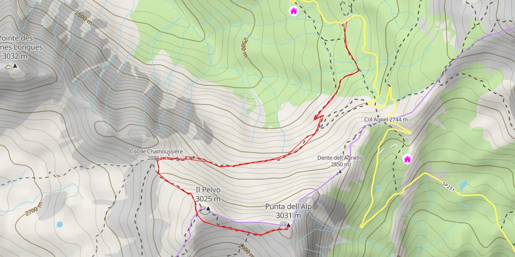 Map of the trail for Punta dell'Alp