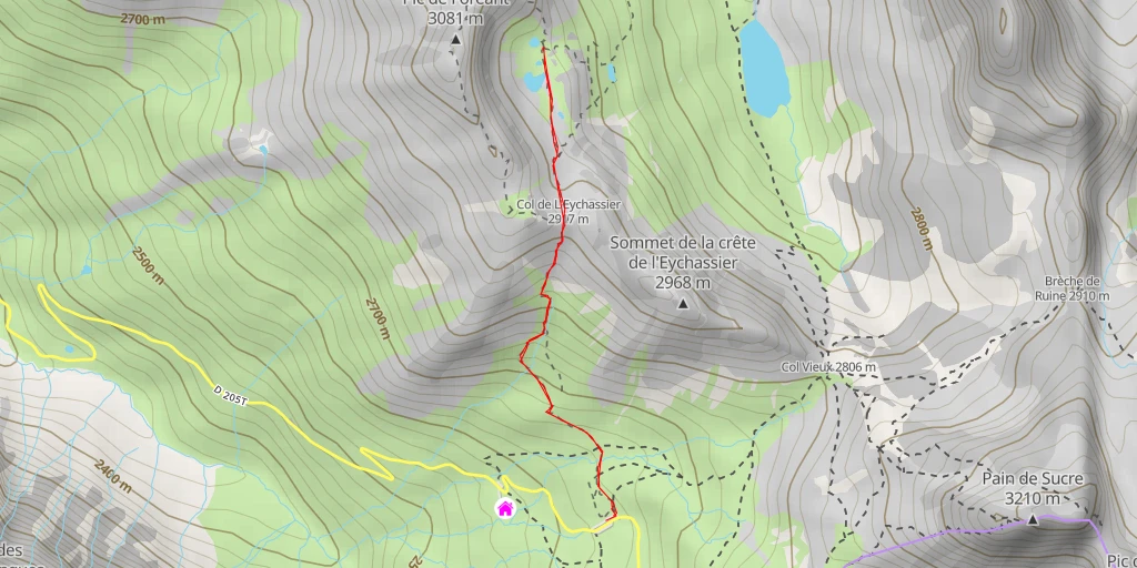 Map of the trail for 05460 - Abriès-Ristolas