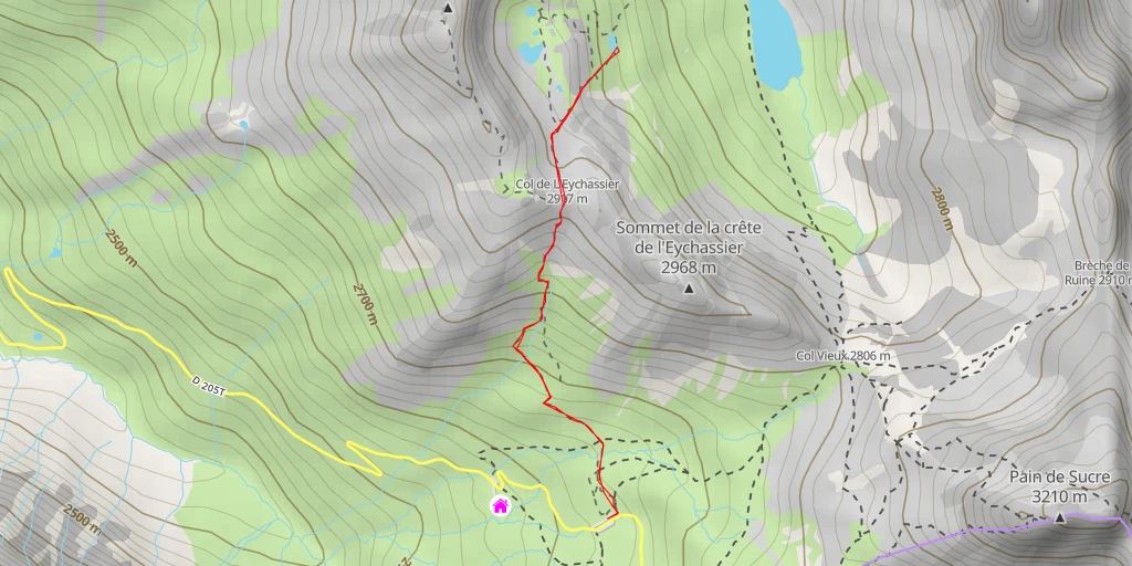 Map of the trail for Normale alla Crete de la Taillante - Normale alla Crete de la Taillante - Abriès-Ristolas