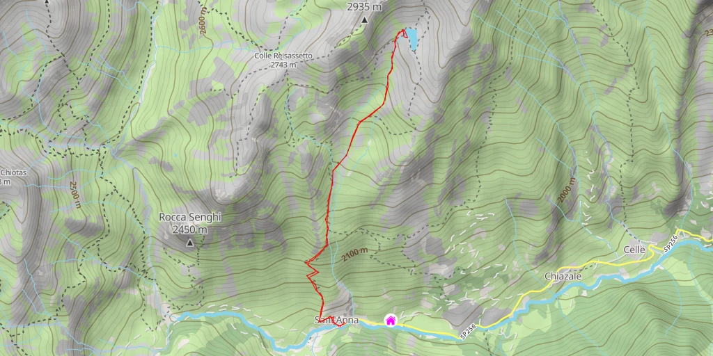 Map of the trail for Lago Reisassa