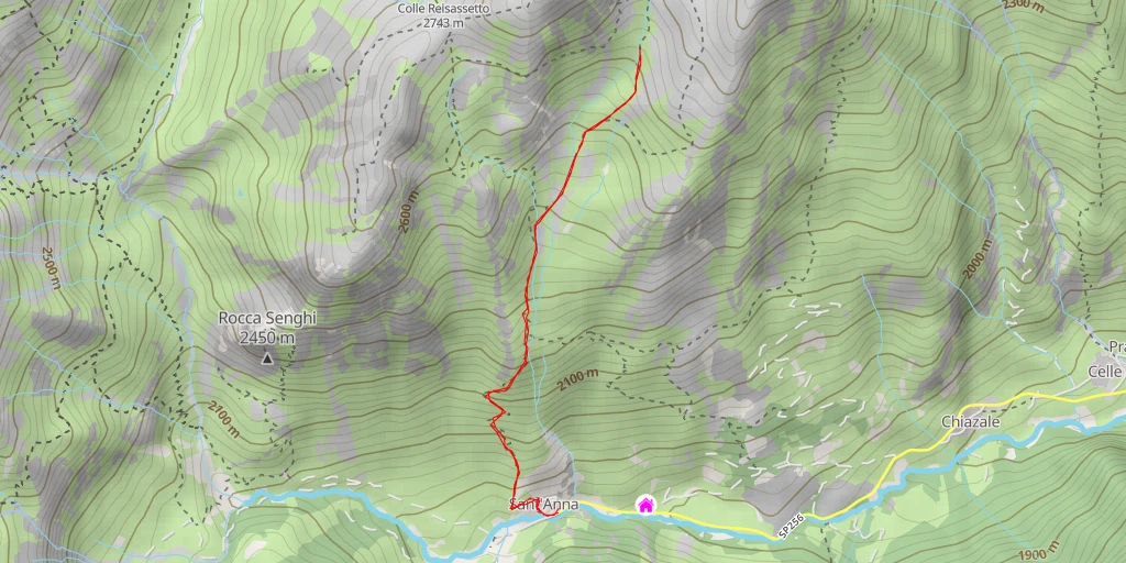 Map of the trail for Rana dalla bocca larga - al monte Ferra