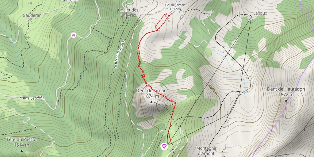 Map of the trail for Jaman - Montreux