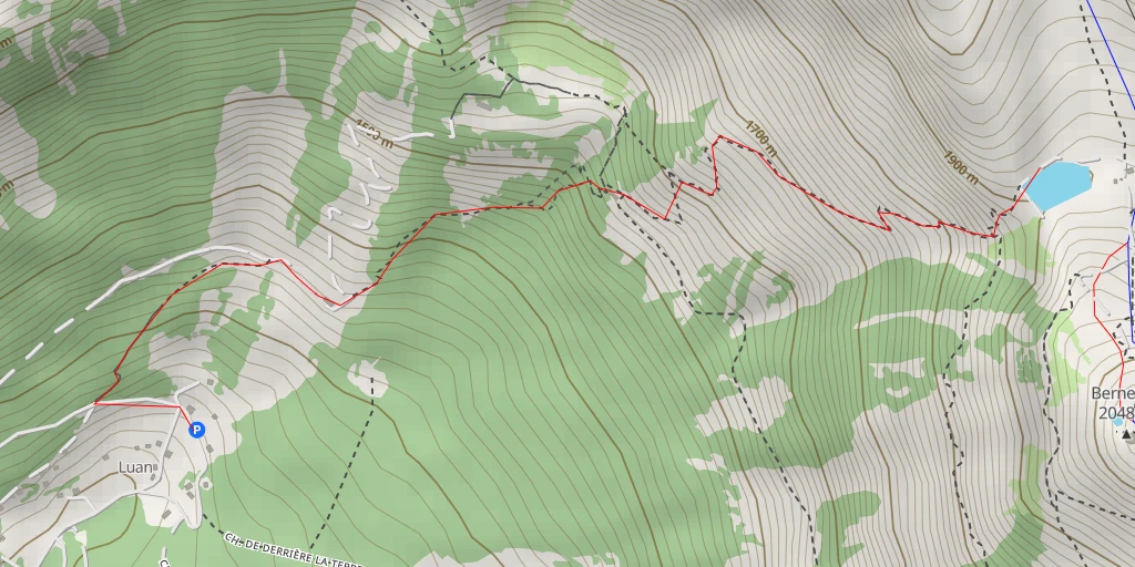 Map of the trail for Accès Tour d'Aï