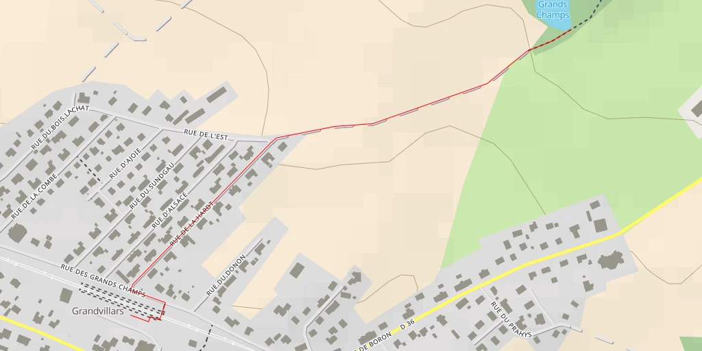 Map of the trail for Étangs des Grands Champs